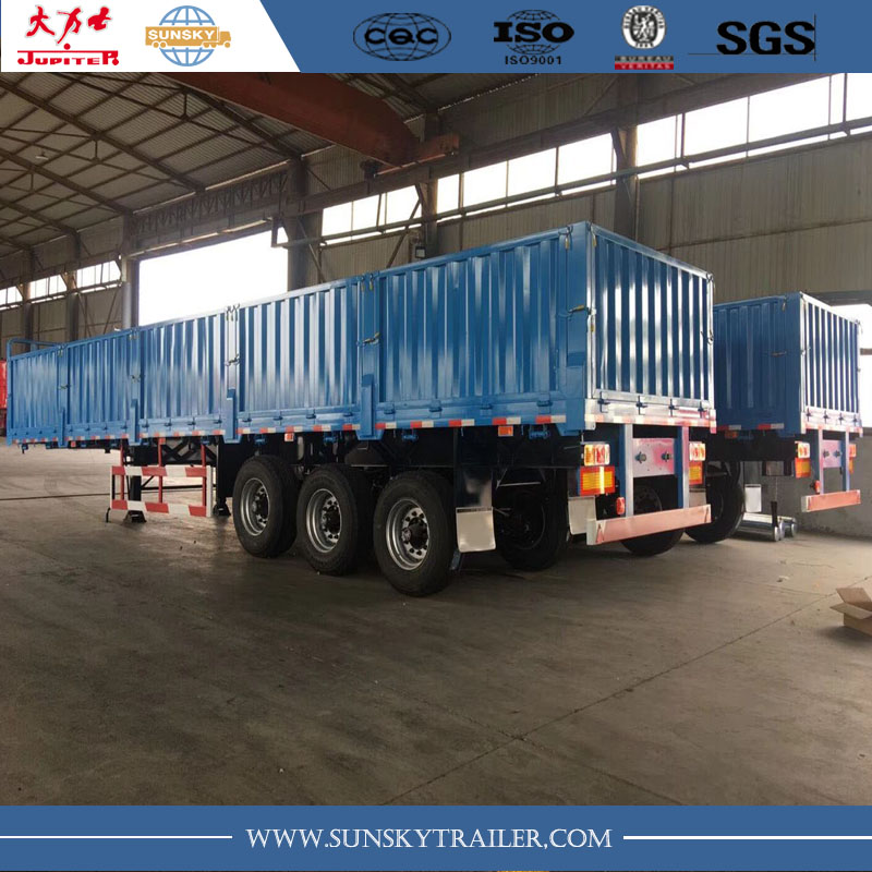  40ft 3-Axle flat bed Semi-Trailer with side wall