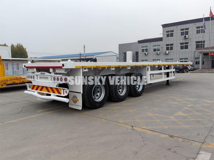 Semi-remorque plateau à 3 essieux destinée à l'exportation vers le Zimbabwe