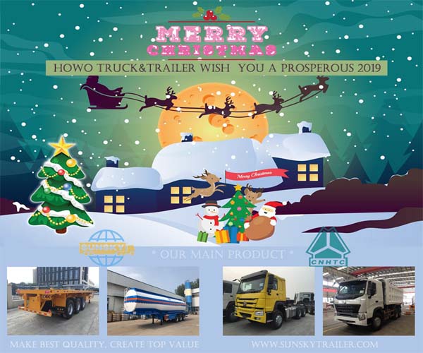 Camion remorque HOWO: Joyeuses fêtes et joyeux Noël à tous les amis